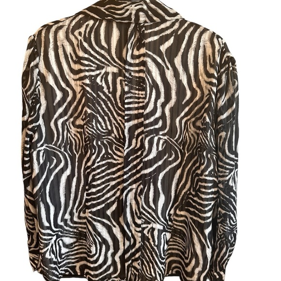 Jones New York Collection Woman Animal Print Blouse/Jacket - B/W -20W - Picture 3 of 11